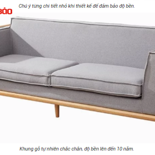 GHẾ SOFA BỌC NỈ CAO CẤP KHUNG GỖ TỰ NHIÊN HIỆN ĐẠI GB-8305